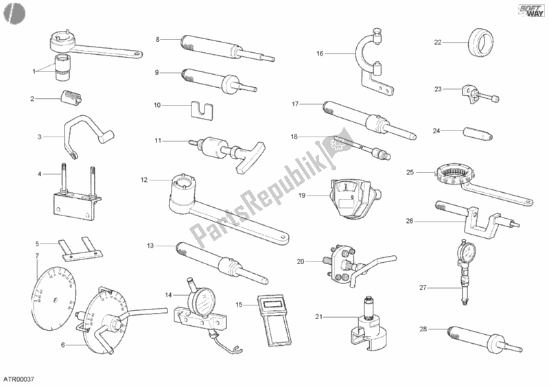 Tutte le parti per il Attrezzi Di Servizio Dell'officina, Motore del Ducati Monster S4 Fogarty 916 2002